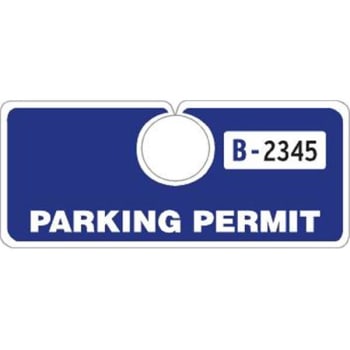 Image for Horizontal Parking Permit Tags, Blue, 5 X 2 1/8, Package Of 100 from HD Supply