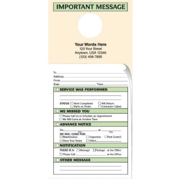 Image for Two-Part Maintenance Door Tags, 5-In-1, 4-1/4 X 9", Package Of 100 from HD Supply
