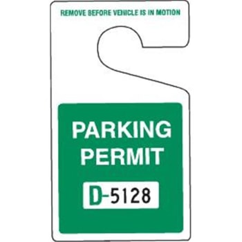 Image for Non-Reflective Plastic Parking Permit Tags, Green Square, Large, Package Of 100 from HD Supply