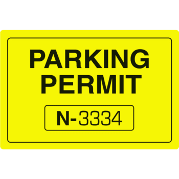 parking permit window stickers border design yellow 3 x 2 package of 100 hd supply usd