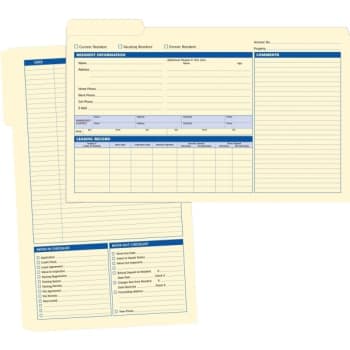 Resident File Folder, Letter Size, Leasing Records, Package Of 100