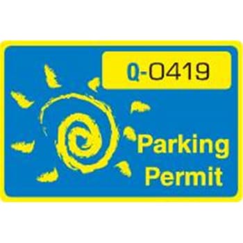 Image for Parking Permit Static Cling, Blue/yellow, 3 X 2, Package Of 100 from HD Supply