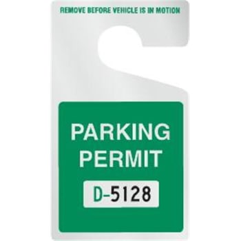 Image for Plastic Parking Permit Tags, Reflective, Green Square, Large, Package Of 100 from HD Supply