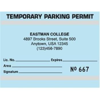 Image for Temporary Window Parking Permit Cards, Blue, 4-1/4 X 3-1/4, Package Of 100 from HD Supply