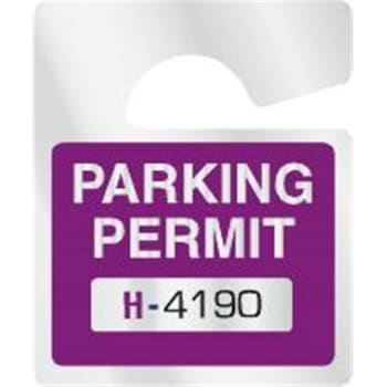 Image for Plastic Parking Permit Tags Reflective, Purple, 2-1/2 X 3 Package Of 100 from HD Supply
