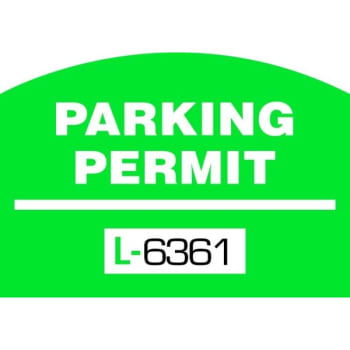 Image for Parking Permit Bumper Stickers Arch, Green, 2-1/2 X 1-3/4" Package Of 100 from HD Supply