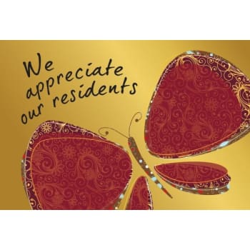 Image for We Appreciate Postcard, Butterfly Design Free Back Personalization Package Of 50 from HD Supply
