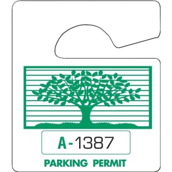 Image for Non-Reflective Plastic Parking Permit Tags, Green Tree, Small, Package Of 100 from HD Supply