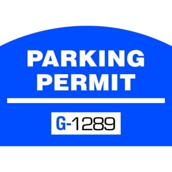 Parking Permit Static Cling Arch, Blue, 2-1/2 X 1-3/4" Package Of 100