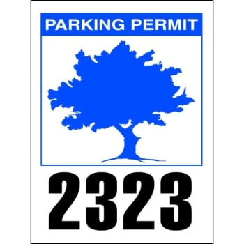 Image for Parking Permit Bumper Stickers, Blue Tree, 2-1/4 x 3, Package of 100 from HD Supply