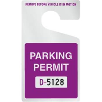 Image for Plastic Parking Permit Tags Reflective, Purple, 2-3/4 X 4-3/4 Package Of 100 from HD Supply