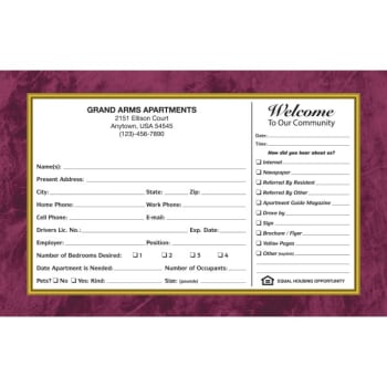 Image for Personalized Guest Cards, Marble Design, Burgundy, 8 X 5 Package Of 100 from HD Supply