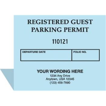 Registered Guest Parking Permit, Blue, Package Of 100