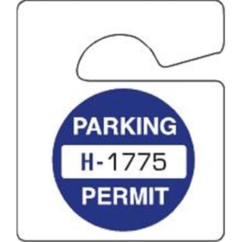 Image for Non-Reflective Plastic Parking Permit Tags, Blue Circle, Small, Package Of 100 from HD Supply