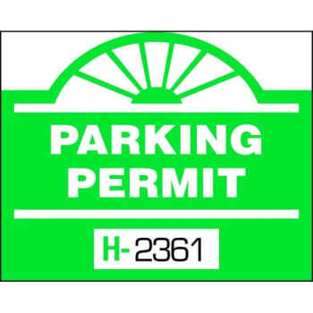 Image for Parking Permit Static Cling Round Arch, Green, 2-1/2 X 2" Package Of 100 from HD Supply