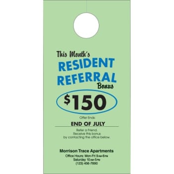 Resident Referral Bonus Door Tags, Package Of 50