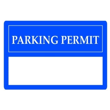Parking Permit Window Stickers, Blue, 3 x 2 Package Of 100