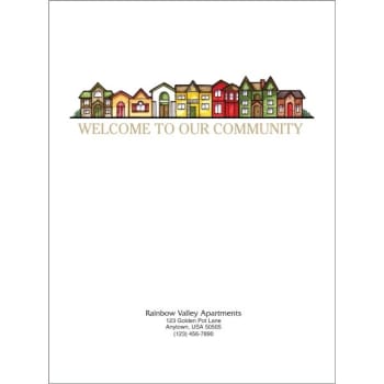 Image for Personalized Welcome Folders, Row Houses Design Package Of 100 from HD Supply