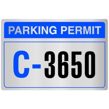 Image for Parking Permit Bumper Stickers, Chrome/blue, 3 X 2, Package Of 100 from HD Supply
