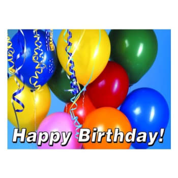 Happy Birthday Greeting Cards W/ Balloons (50-Pack)