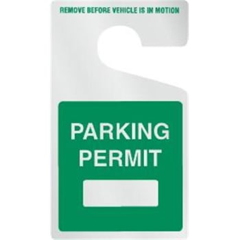 Image for Write-On Plastic Parking Permit Tags, Reflective, Green, Large, Package Of 100 from HD Supply