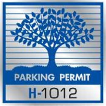 Image for Parking Permit Bumper Stickers, Blue/Silver Foil Tree, Package of 100 from HD Supply