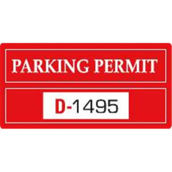 Image for Parking Permit Bumper Stickers, Red, 3 X 1-1/2, Package Of 100 from HD Supply