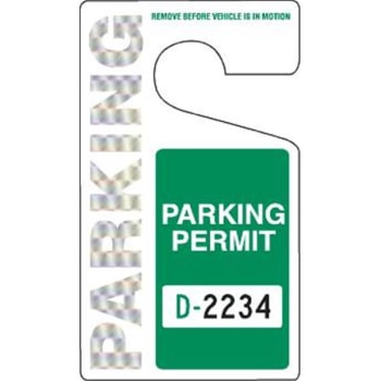 Image for Hologram Plastic Parking Permit Tags, Green, 2 3/4 X 4 3/4, Package Of 100 from HD Supply
