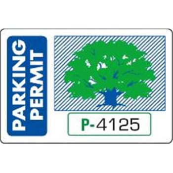 Parking Permit Window Stickers, Blue & Green, 3 x 2 Package Of 100