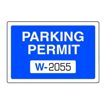 Parking Permit Window Stickers, Blue, 3 x 2, Package of 100