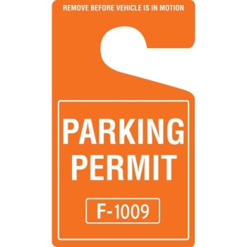 Plastic Parking Permit Tags, Orange, 2-3/4 X 4-3/4, Package Of 100