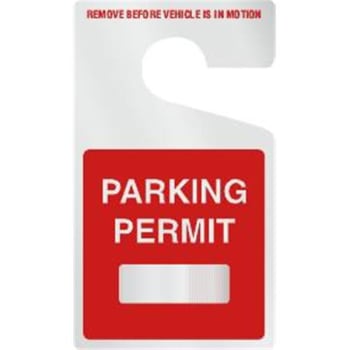 Write-On Plastic Parking Permit Tags, Reflective, Red, Large, Package Of 100