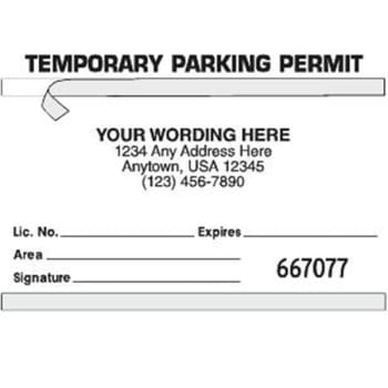 Image for Temporary Window Parking Permit Cards, White, 4-1/4 x 3-1/4, Package of 100 from HD Supply