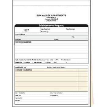 Image for Personalized 3-Part Maintenance Request Forms, Large Format, Package Of 100 from HD Supply