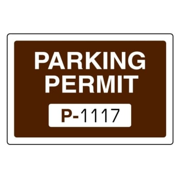 Image for Parking Permit Static Cling, Brown, 3 X 2, Package Of 100 from HD Supply
