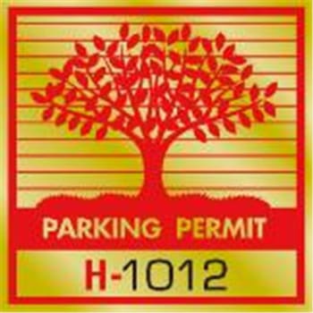 Image for Parking Permit Bumper Stickers, Red/gold Foil Tree, Package Of 100 from HD Supply