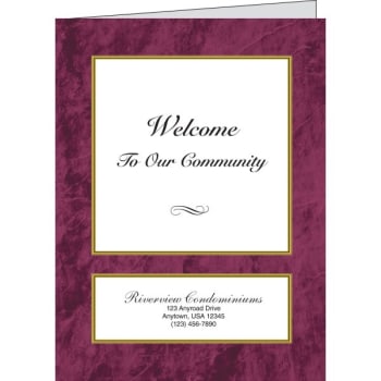 Image for Personalized Welcome Folders, Burgundy Marble Package Of 100 from HD Supply