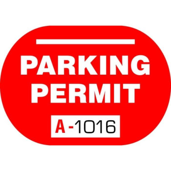 Image for Parking Permit Static Cling Capsule, Red, 2-1/2 X 1-3/4 Package Of 100 from HD Supply