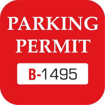 Parking Permit Window Stickers, Red, 1-3/4 X 1-3/4, Package Of 100