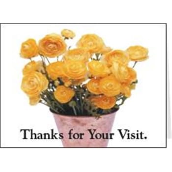 Image for Personalized Cards, Thanks For Visit/flowers, No Envelope Imprint Package Of 50 from HD Supply