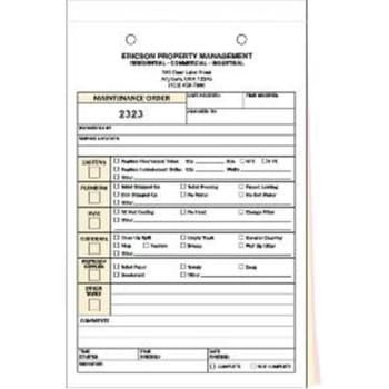 Personalized 3-Part Maintenance Request Form, Check Box Format, Package Of 100