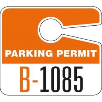 Image for Plastic Parking Permit Tags, With Jumbo 1 Numbers Orange, Package Of 100 from HD Supply