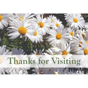 Thanks For Visiting Postcard Flowers Free Back Personalization Package Of 50