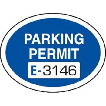 Image for Parking Permit Window Stickers, Oval, Blue, 2 X 1-1/2, Package Of 100 from HD Supply