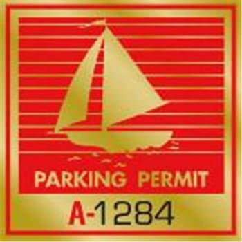 Image for Parking Permit Bumper Stickers, Red/gold Foil, 2-1/4 X 2-1/4 Package Of 100 from HD Supply