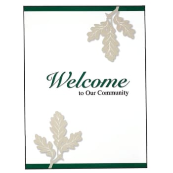 Image for Personalized Welcome Folders, Oak Leaf Design, Green Package Of 100 from HD Supply