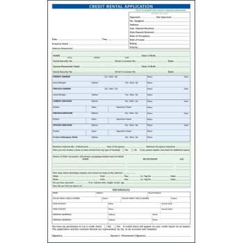 Image for Credit Rental Application Form (100-Pack) from HD Supply