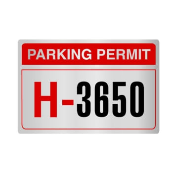 Image for Parking Permit Bumper Stickers, Chrome/red, 3 X 2, Package Of 100 from HD Supply