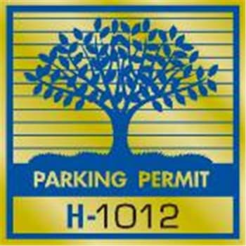 Image for Parking Permit Window Stickers, Blue/Gold Foil Tree, Package of 100 from HD Supply