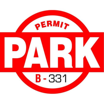 Parking Permit Window Stickers Banner, Red, 2-1/2 X 2 Package Of 100